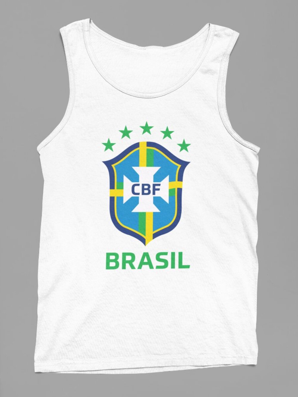 NEW Brasil Soccer Logo Tank Top WHITE
